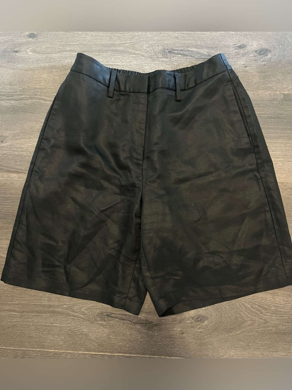 Banana Republic Black Linen Bermuda Shorts